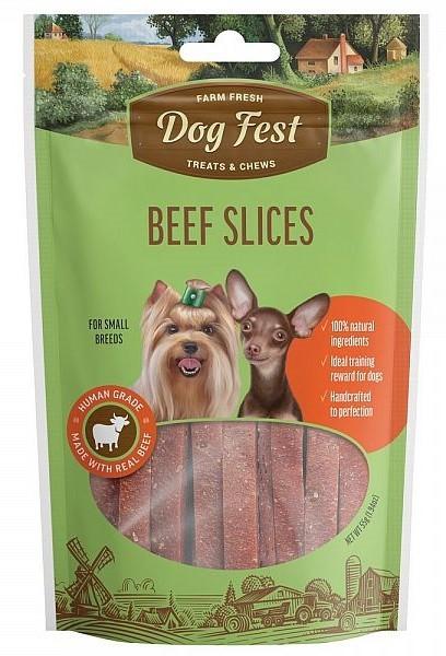 Snackuri pentru caini Dog Fest Beef slices 55g