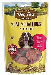 Snackuri pentru caini Dog Fest Medallions with ostrich 90g