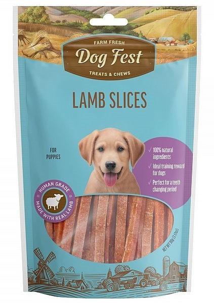 Snackuri pentru caini Dog Fest Lamb slices 90g