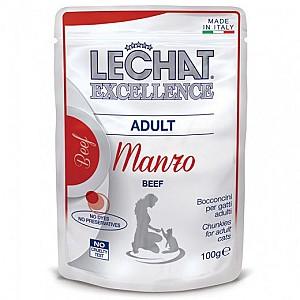 Hrana umeda pentru pisici Monge LECHAT EXCELLENCE POUCH FLOW PACK ADULT Beef/Salmon 400gr