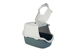 Litiera acoperita pentru pisici Beeztees CATHY White/Light Blue