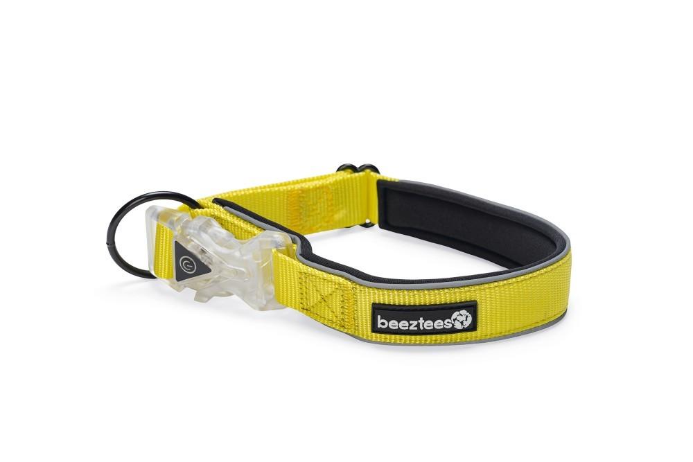 Zgarda pentru caini Beeztees Premium PARINCA Yellow 50×25(cu iluminatie)