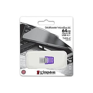 Stick memorie usb Kingston 64GB DataTraveler microDuo 3C G3 Purple
