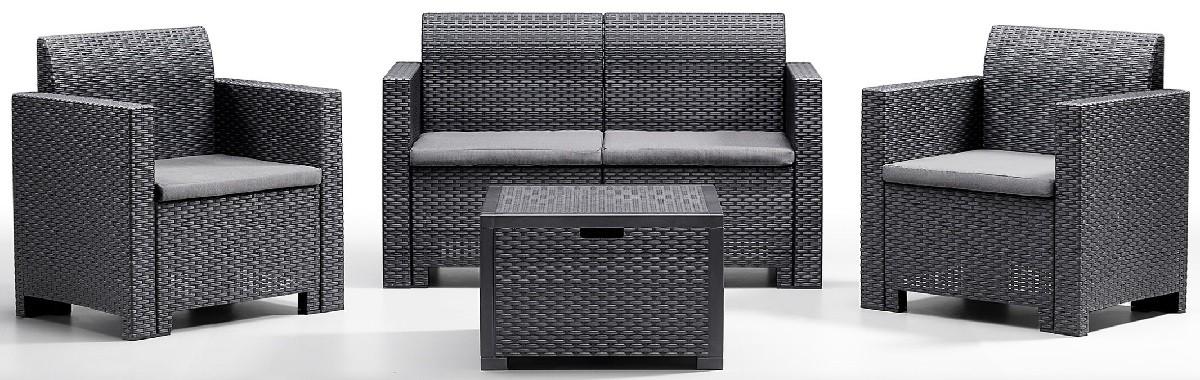 Set mobila de gradina BICA Nebraska 2 Graphite