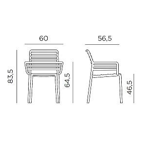 Scaun terasa Nardi DOGA ARMCHAIR 40254.15.000 Mentă (Verde)