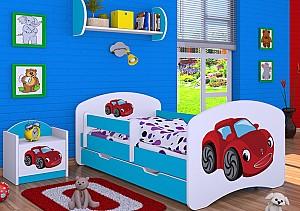 Pat copii Happy Baby Happy Fairy Car L02 cu sertar (White/Blue)