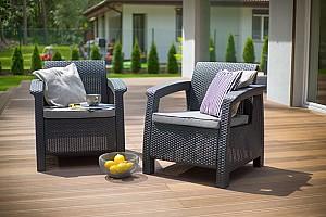 Set mobila de gradina Keter Corfu Duo Set Graphite/Coolgrey
