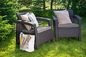 Set mobila de gradina Keter Corfu Duo Set Graphite/Coolgrey