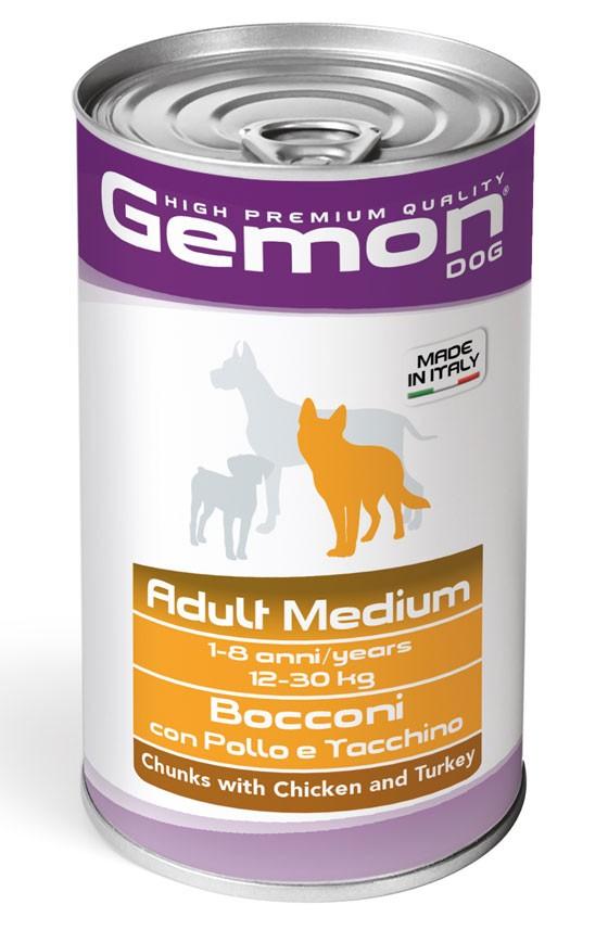 Hrana umeda pentru caini Gemon MEDIUM ADULT CHICKEN/TURKEY 1250gr