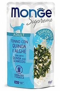 Hrana umeda pentru pisici Monge POUCH SUPREME ADULT Tuna/Quinoa/Seaweeds 80gr