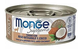 Hrana umeda pentru pisici Monge SUPREME ADULT Tuna/Rice/Coconut 80gr
