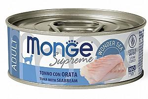 Hrana umeda pentru pisici Monge SUPREME ADULT Tuna/Seabream 80gr