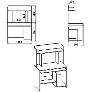 Masa pentru calculator KompaniT SKM-6 Stejar Sonoma