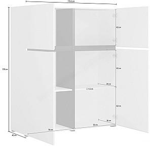 Comoda Helvetia Cross 4D Alb/Negru