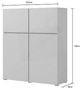 Comoda Helvetia Cross 4D Alb/Negru