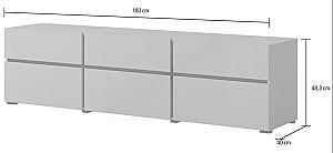 Tumba pentru televizor Helvetia Cross 3D3S Alb/Negru