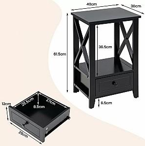 Noptiera Costway HW66696BK Negru