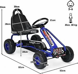 Kart cu pedale Costway TY327797BL Blue/Black