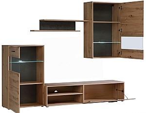 Living FORTUNA Murphy 228.2x184x41.3 Stejar Artisanal (Maro)/Beton Închis (Gri)