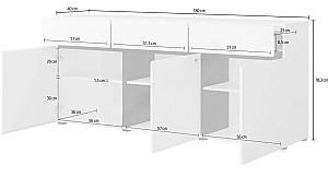 Comoda Helvetia Cross 3D3S 180x78 Alb/Negru