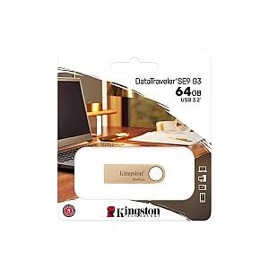 Stick memorie usb Kingston 64GB DataTraveler SE9 G3 Gold