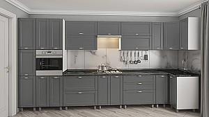 Set mobila bucatarie PS ECO 4.1x0.9 m (vopsita, frez. Modern) Gri