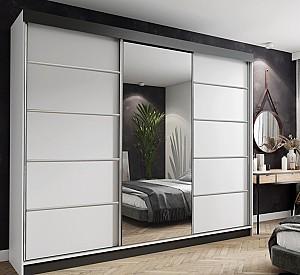 Dulap-cupe Prime Furniture Amo 250x200x62 Alb/Negru/Argintiu