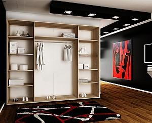Dulap-cupe Prime Furniture Amo 250x200x62 Alb/Negru/Argintiu