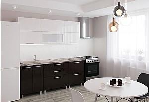 Set mobila bucatarie PS Garis (High Gloss)  2.0 m White/Brown