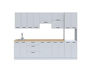 Set mobila bucatarie Fabrik Home Bergamo MDF 3000 mm Gri deschis mat