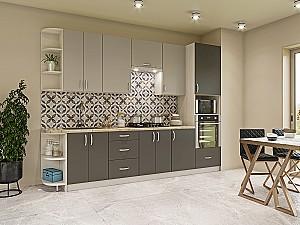 Set mobila bucatarie Confort-NV Soft 2.9 m Silk Grey/Graphite Grey