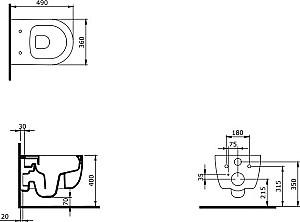 Vas WC Bocchi V Tondo Compact 49cm