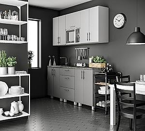 Set mobila bucatarie Fabrik Home Stone MDF 1.8 m gri deschis mat