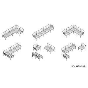 Canapea pentru gradina Nardi KOMODO 5 Sunbrella 40370.02.141 (5locuri) Antracit (Gri)/Canvas(Bej)