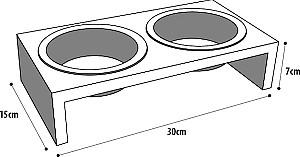 Bol de hrana pentru caini Flamingo KOBUSHI TWIN White