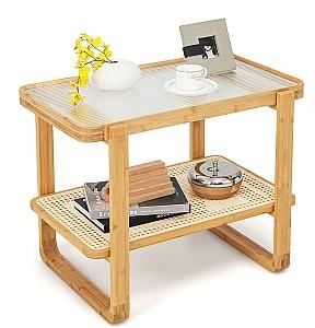 Masuta de cafea, reviste Costway JV11093NA Natural (Bej)