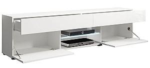 Tumba pentru televizor Bratex Carrera 180 Alb/Alb Lucios