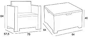 Set mobila de gradina BICA Colorado Terrace (Graphite)