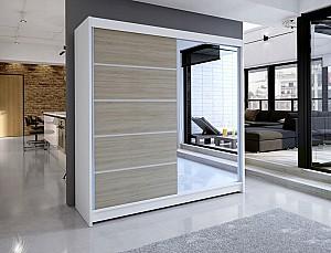 Dulap-cupe Space Meble Talin III 180x215x58 Alb Mat/Stejar Sonoma (Bej)
