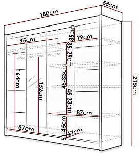 Dulap-cupe Space Meble Talin III 180x215x58 Alb Mat/Stejar Sonoma (Bej)