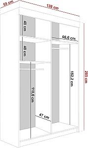 Dulap-cupe Prime Furniture Retro 1 138x205x59 Stejar Craft Auriu (Maro)/Negru