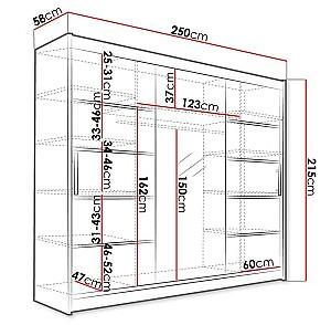 Dulap-cupe Space Meble Aston II 250x215x58 Alb Mat