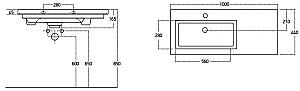 Lavoar baie Sanovit Isik 1000x440x155 (10929)