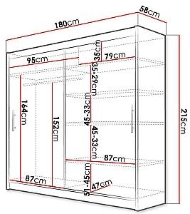 Dulap-cupe Space Meble Bega III 180x215x58 Alb Mat