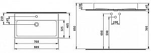 Lavoar baie Bocchi Milano Slim 80cm White Glossy