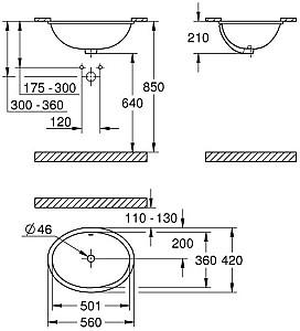 Lavoar baie Grohe White 56x42 (39423000)