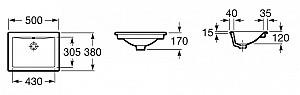 Lavoar baie Roca Diverta 50x38 (327114)