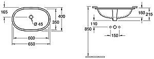 Lavoar baie Villeroy & Boch O-novo 60x35 (41626001)