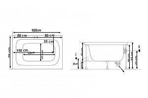 Cadă de baie Stelle Banyo Tolenta (70x160) White