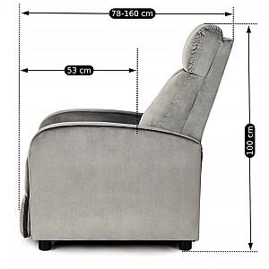 Fotoliu reclainer Mebel Elite Danny Velvet Gri